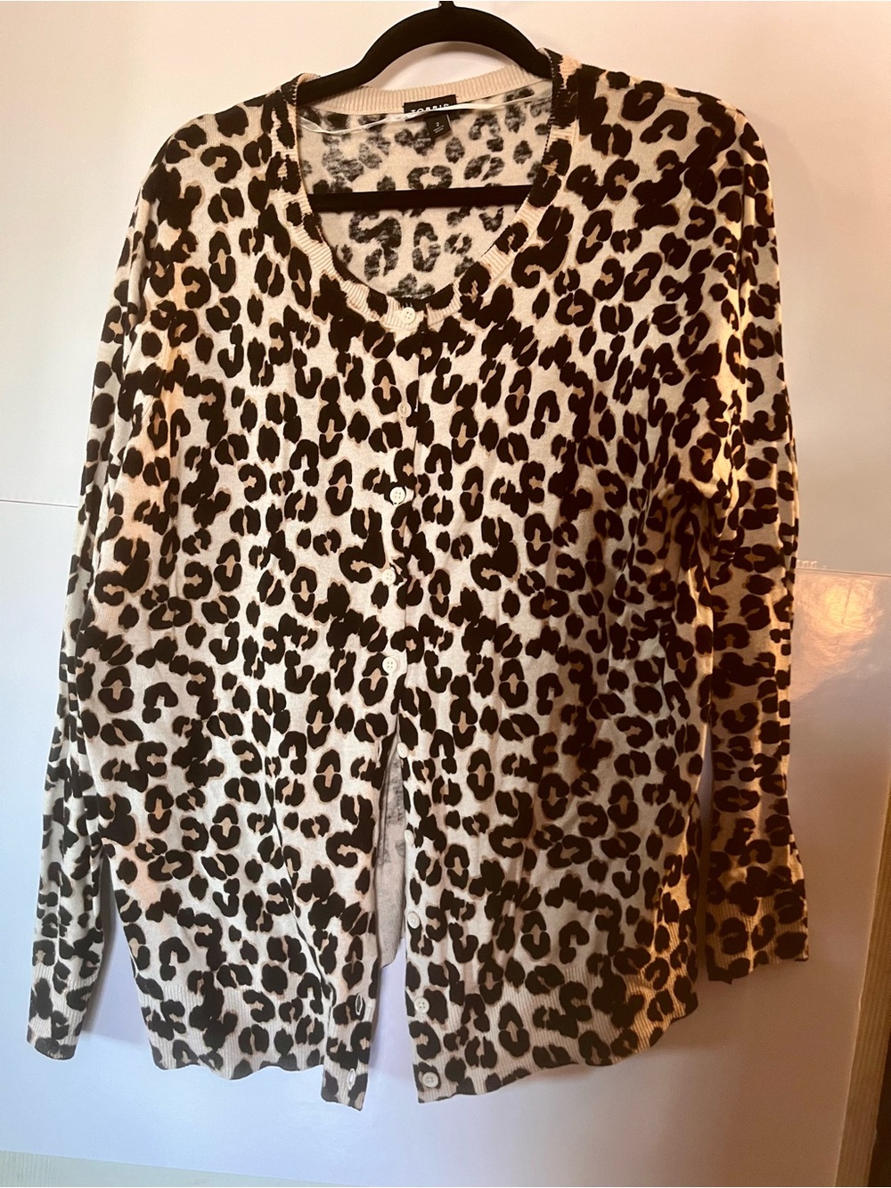 torrid Leopard Print Cardigan - Cream & Brown